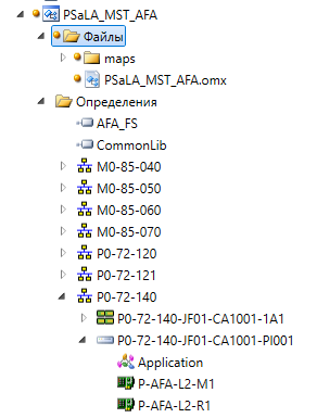 Структура объекта SNMP-устройства с адаптерами Ethernet